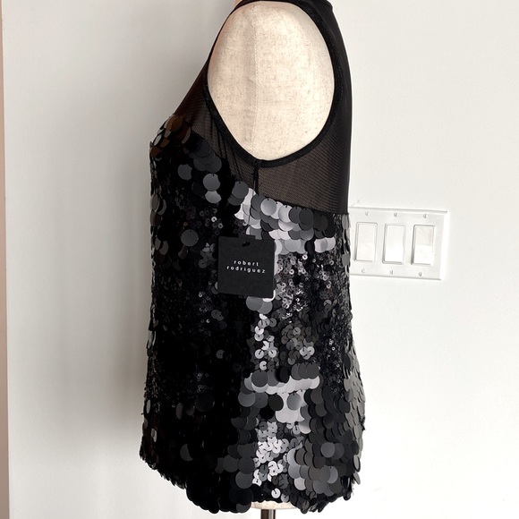 New Robert Rodriguez Sheer Sequins top and Paillettes in Silk - Picture 4 of 15